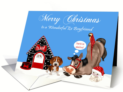Christmas to Ex Boyfriend, dog with a dog house, horse,... (1124104)