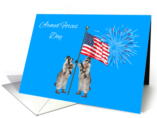 Armed Forces Day with Armed Raccoons Holding onto an... (1126030)