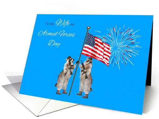 Armed Forces Day To Wife, armed raccoons with a flag and... (1126048)
