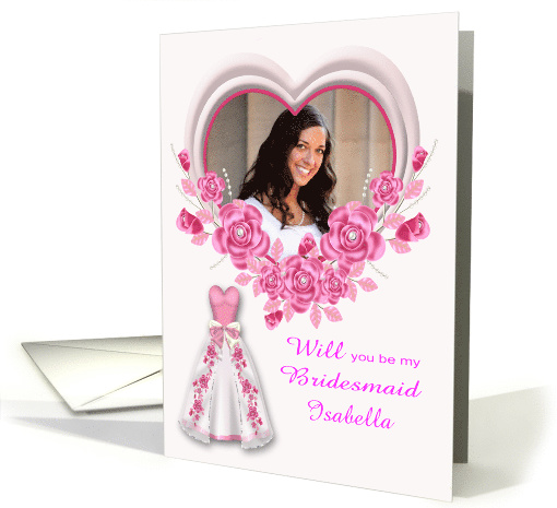 Invitations, Be My Bridesmaid, custom photo card, gown,... (1128052)