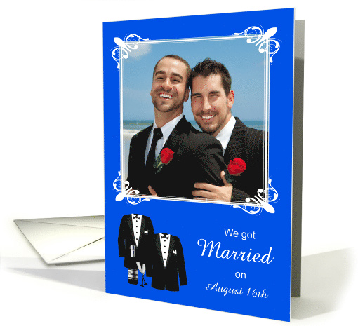 Announcement, We Got Married Photo Card, gay, two... (1128460)