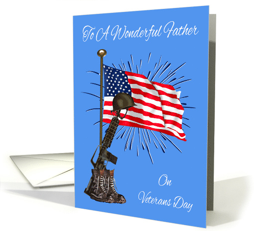 Veterans Day to Father, combat boots, rifle, helmet... (1131218)