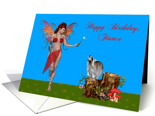 Birthday To Fiance, Sexy fairy with magic wand, raccoon... (1135022)