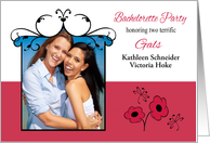 Invitations, Lesbian Bachelorette Party custom name photo card