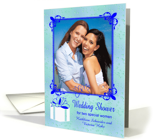 Invitations to Lesbian Wedding Shower Custom Name Photo card (1142048)