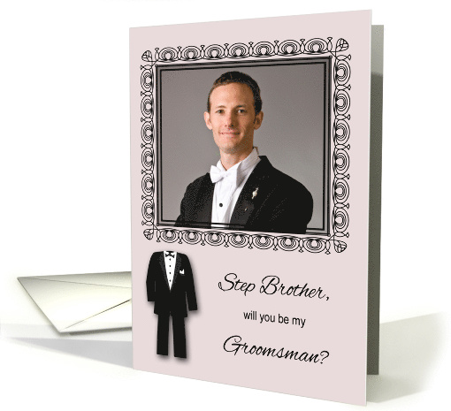 Invitations, Photo Card, Step Brother Will You Be My Groomsman card