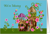 Announcements, We’re Moving, little raccoons with their new house card