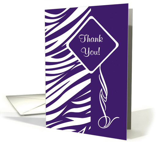 Thank You, Zebra Print, general, purple and white with... (1146656)