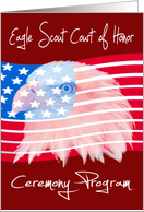 Eagle Scout Court of Honor Ceremony Program, Eagle against USA flag card