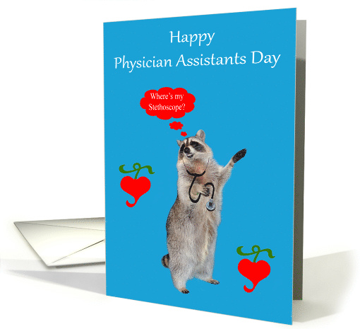 Physician Assistants Day Card with a Raccoon Looking for... (1164490)