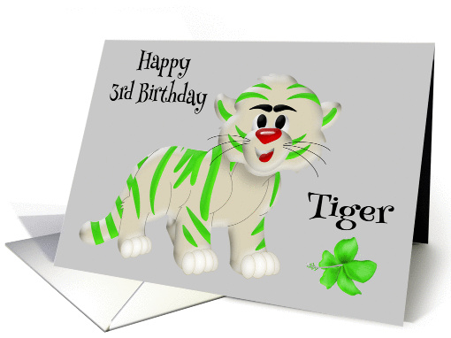 3rd Birthday, general, cute green and white tiger, green... (1186390)