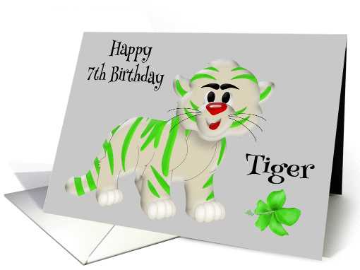 7th Birthday, general, cute green and white tiger, green... (1186406)