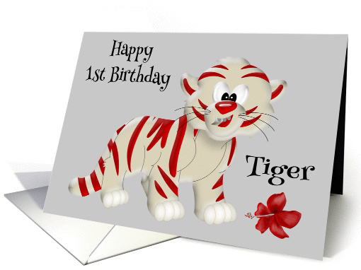 1st Birthday, general, cute red and white tiger, red... (1186746)