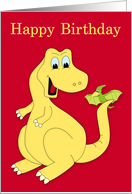 Birthday, general, dinosaurs, Tyrannosaurus rex, pterodactyl on red card