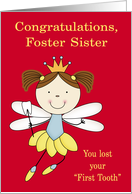 Congratulations to Foster Sister, Losing first tooth, girl fairy, red card