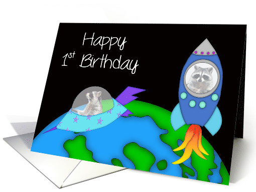 1st Birthday, general, raccoon in a rocket and another in... (1192454)