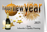New Year’s 2025 Custom Business Name and Year Specific Card