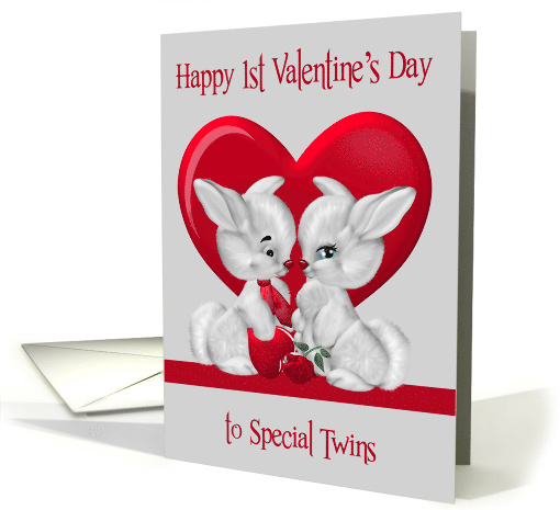 1st Valentine's Day to Twins with a Boy and Girl Bunny... (1216470)