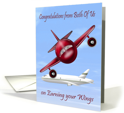 Congratulations From Both Of Us, pilot's license, raccoons, plane card