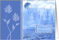 3rd Wedding Anniversary Blue Moon Theme with a Water Scene card