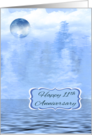 11th Wedding Anniversay, Blue Moon Theme, general, water scene card