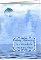 Wedding Anniversay to Aunt and Uncle Card with a Blue Moon Theme card