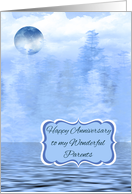 Wedding Anniversay to Parents Card with a Blue Moon Theme card