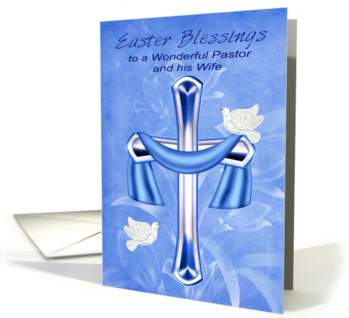 Easter To Pastor And Wife, Religious, cross with white... (1242462)