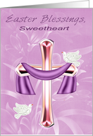 Easter to Sweetheart with an Elegant Cross and Beautiful White Doves card