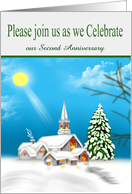 Invitations, Church Anniversay Celebration, custom year, snowy card