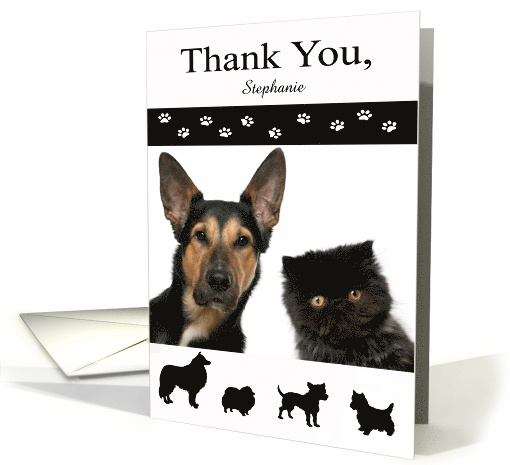 Thank You to Dog Trainer Custom Name Photo Card with Dog... (1249684)