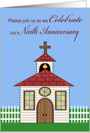 Invitations, 9th Anniversay Celebration for church, picket fence card