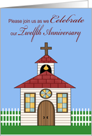 Invitations, 12th Anniversay Celebration for church, church with fence card