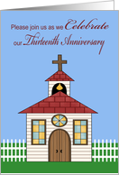 Invitations, 13th Anniversay Celebration for church, church with fence card