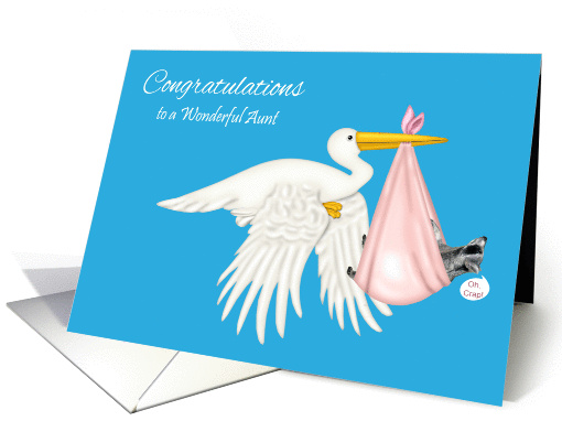 Congratulations To Aunt, Girl, Stork with raccoon in a... (1259338)