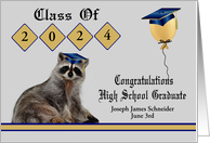 Congratulations on High School Graduation Custom Name and Year 2024 card