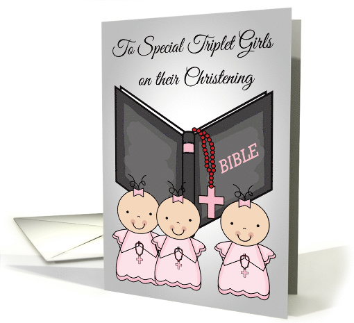 Congratulations on Christening to Triplet Girls with... (1261676)