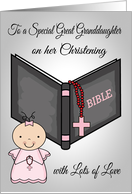 Congratulations on Baptism to Great Granddaughter with a Baby Girl card