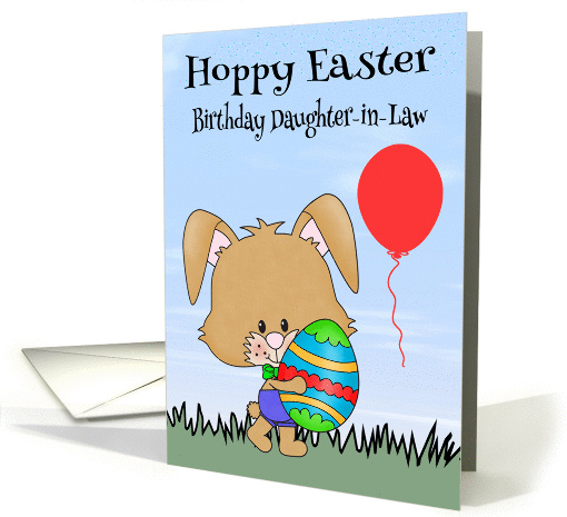 Birthday On Easter to Daughter-in-Law, Bunny in grass,... (1265400)