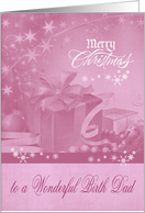 Christmas to Birth Dad, Presents, Bows, Ornaments, presents, ribbons card