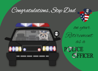 Congratulations to Step Dad on Retirement as Police Officer Raccoon