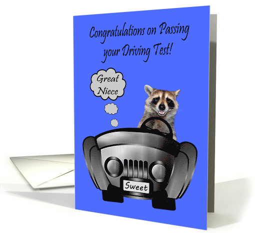 Congratulations on Passing Driving Test to Great Niece... (1278184)