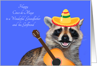 Cinco de Mayo To Grandfather And Girlfriend, raccoon with a mustache card