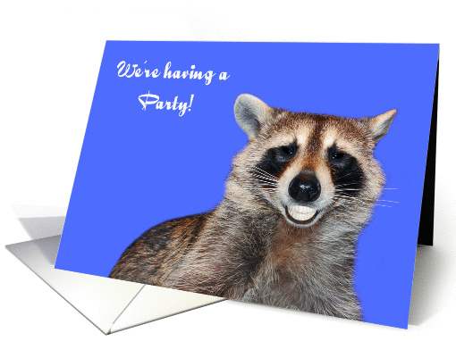 Invitations, Party, general, raccoon smiling, pearly... (1286560)
