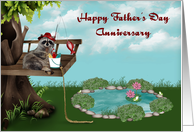 Wedding Anniversary On Father’s Day, general, Raccoon fishing, tree card
