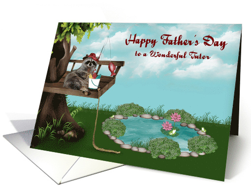 Father's Day to Tutor, Raccoon fishing from a tree with... (1289862)