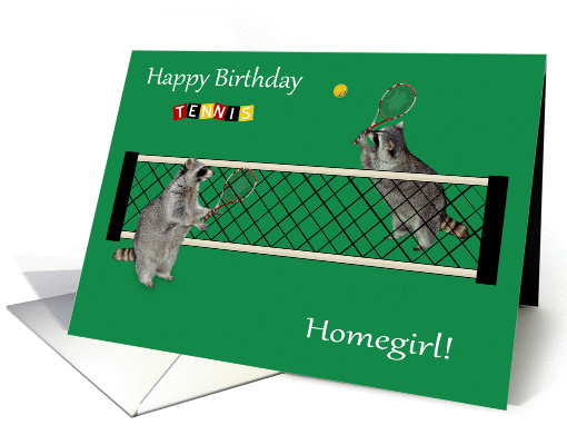 Birthday to Homegirl, Raccoons playing tennis with tennis... (1296096)