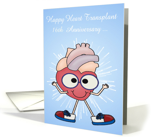 Anniversary on Heart Transplant Custom Year with a Happy Heart card