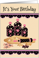 Birthday with Ingredients for Baking Sugar Cookies and Polka Dots card