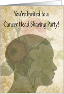 Invitations, Cancer Head Shaving Party, support,female bald silhouette card